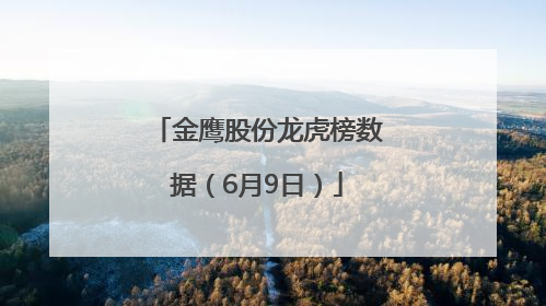 金鹰股份龙虎榜数据（6月9日）