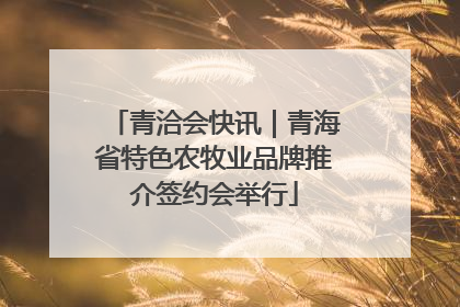青洽会快讯｜青海省特色农牧业品牌推介签约会举行