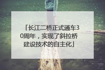 长江二桥正式通车30周年，实现了斜拉桥建设技术的自主化