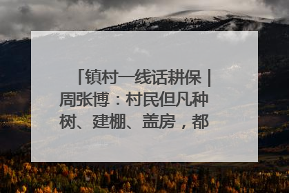 镇村一线话耕保｜周张博：村民但凡种树、建棚、盖房，都要向街道报批