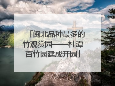 闽北品种最多的竹观赏园——杜潭百竹园建成开园