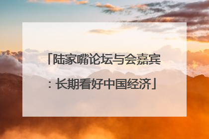 陆家嘴论坛与会嘉宾：长期看好中国经济