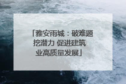 雅安雨城：破难题 挖潜力 促进建筑业高质量发展