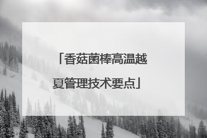 香菇菌棒高温越夏管理技术要点