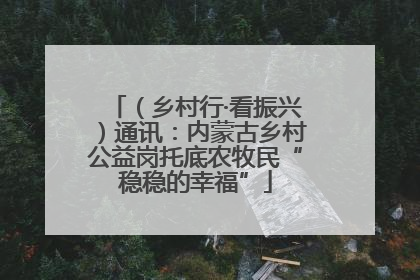 （乡村行·看振兴）通讯：内蒙古乡村公益岗托底农牧民“稳稳的幸福”