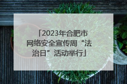 2023年合肥市网络安全宣传周“法治日”活动举行
