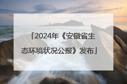 2024年《安徽省生态环境状况公报》发布