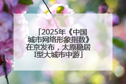 2025年《中国城市网络形象指数》在京发布，太原稳居I型大城市中游