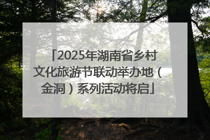 2025年湖南省乡村文化旅游节联动举办地（金洞）系列活动将启