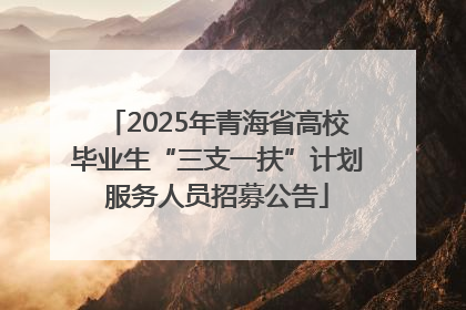 2025年青海省高校毕业生“三支一扶”计划服务人员招募公告