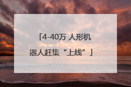 4-40万 人形机器人赶集“上线”